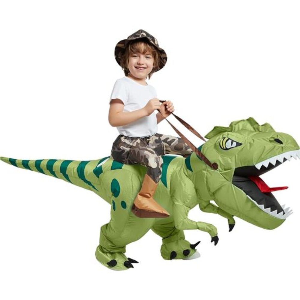 One Casa Inflatable Dinosaur Costume Riding T Rex Air Blow up‎ Funny Fancy Dress